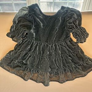 Elegant Velvet Dress in Gray/sage